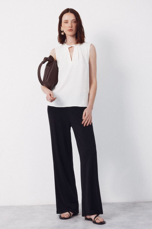 Cortefiel Cropped teardrop top White