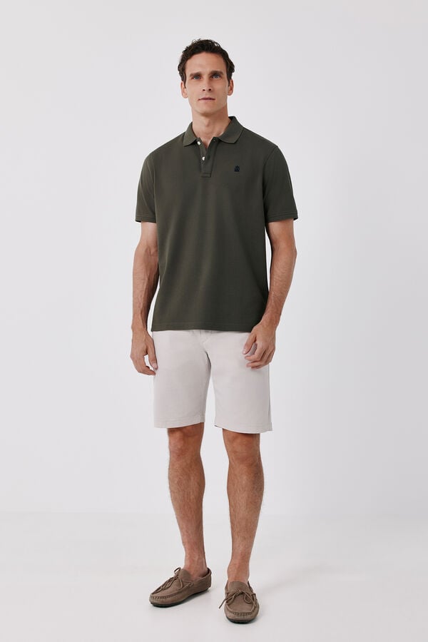 Cortefiel Polo b&aacute;sico piqu&eacute; Kaki