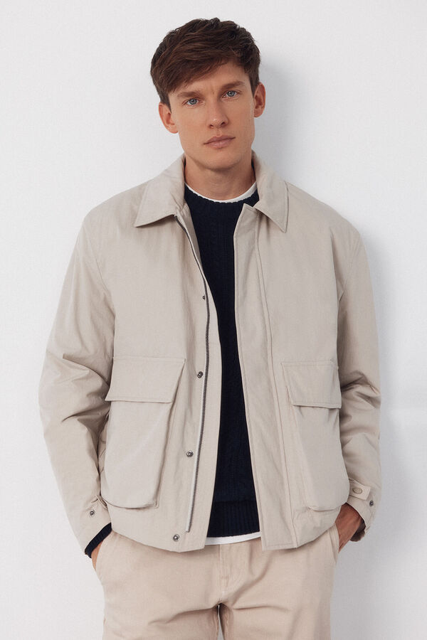 Cortefiel Lightweight technical jacket Beige