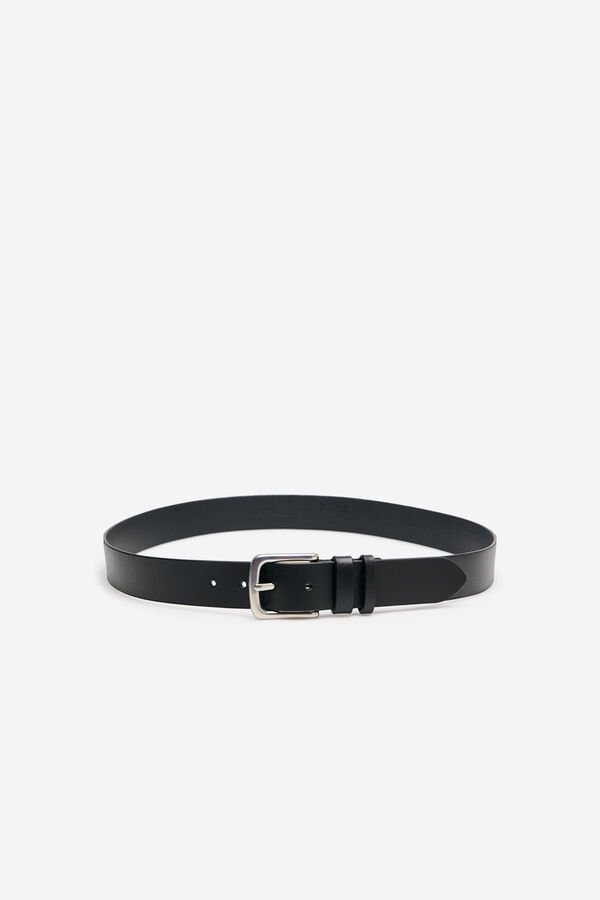 Cortefiel Leather sport belt Black