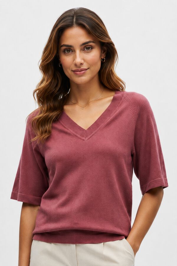 Object Short sleeve jumper Fuchsia