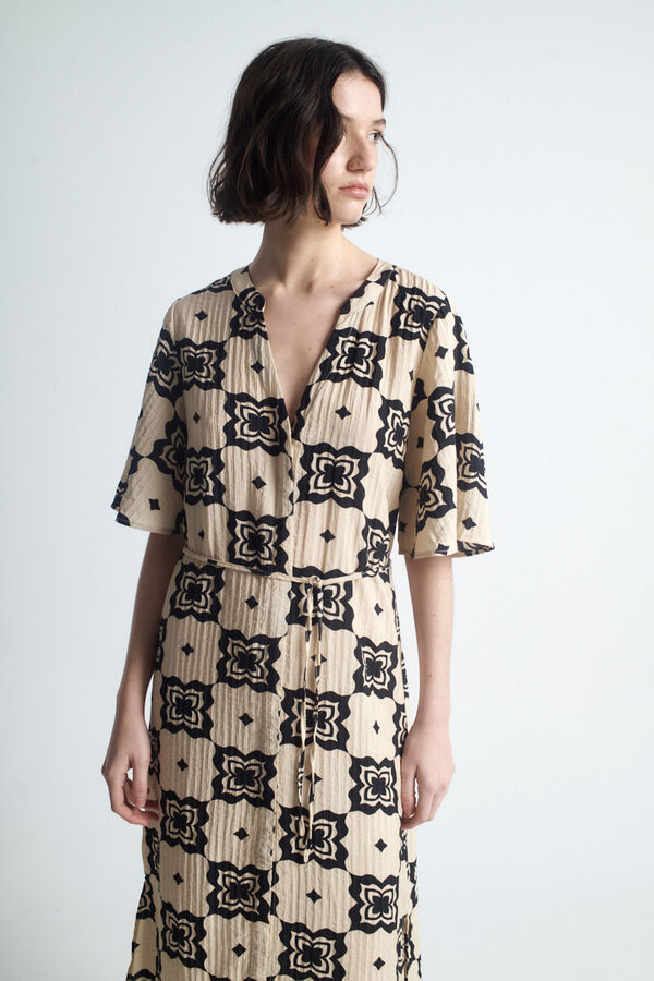 Object Vestido midi estampado Cinzento