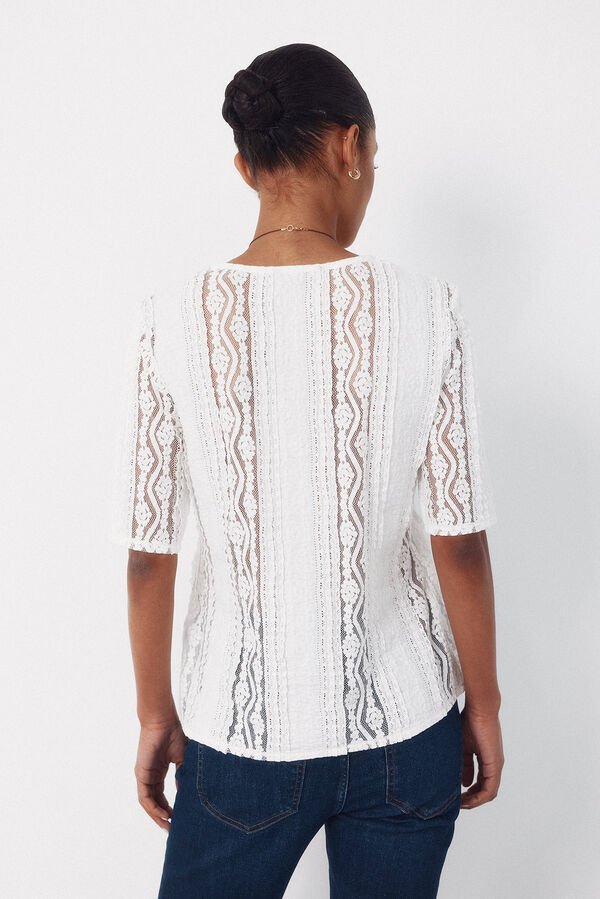 Cortefiel Top fits neckline v White