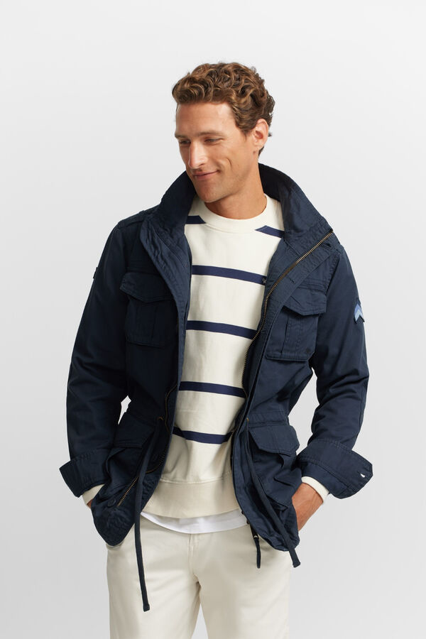 Silbon Jaqueta militar tingida para roupa Azul