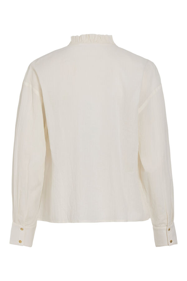 Vila Blusa gola alta com folho Tostado