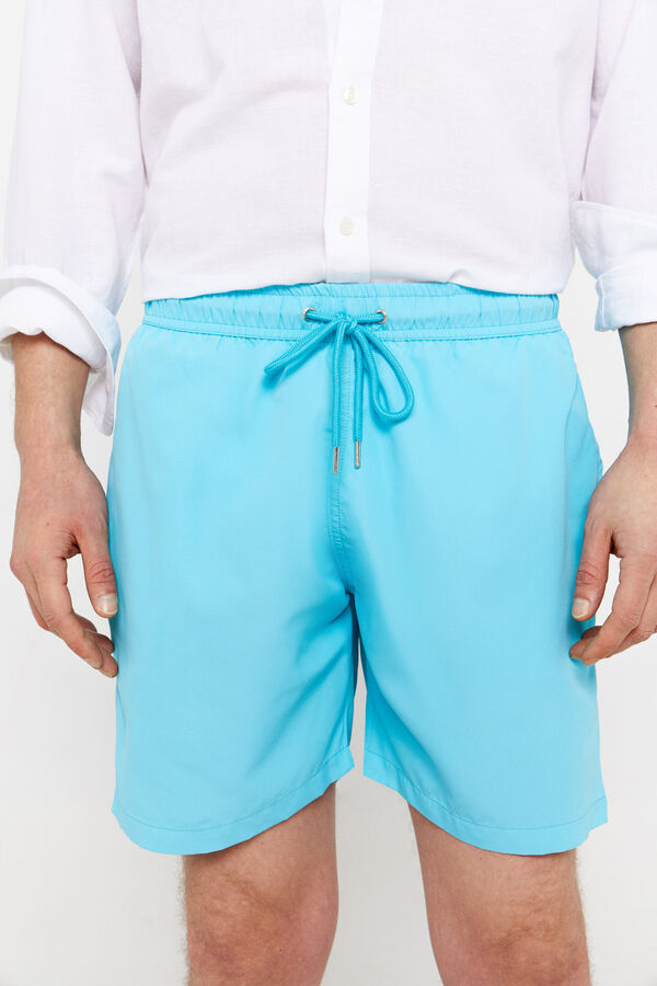 Cortefiel Essential plain swim shorts Blue