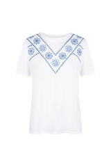 Cortefiel T-shirt with positional embroidered White