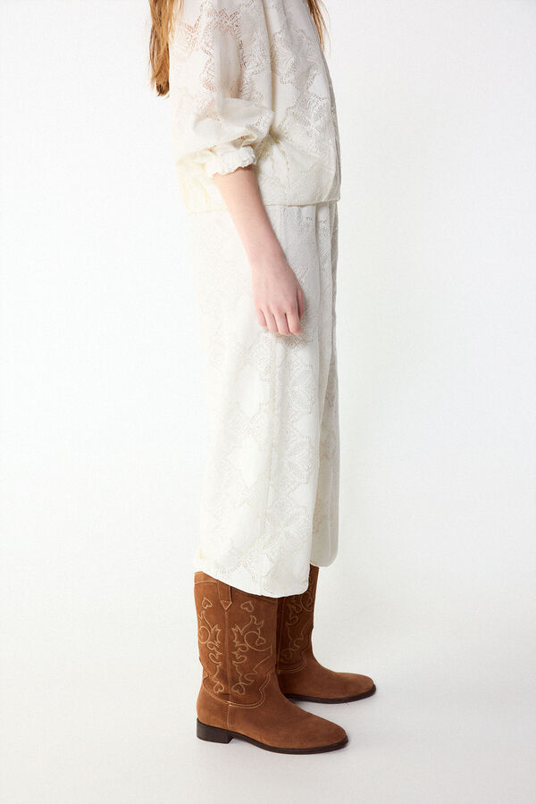 Slowlove Pantal&oacute;n bombacho lace Ivory