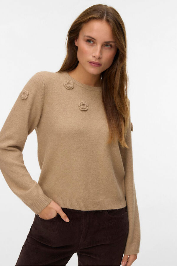 Vero Moda Jersey de punto cuello redondo Marrón
