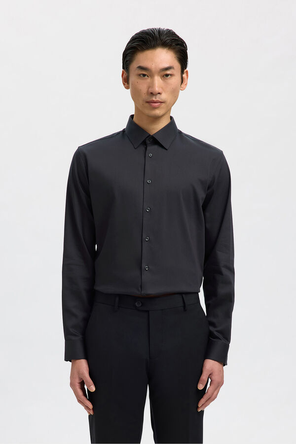 Selected Camisa Slim Fit de vestir Preto