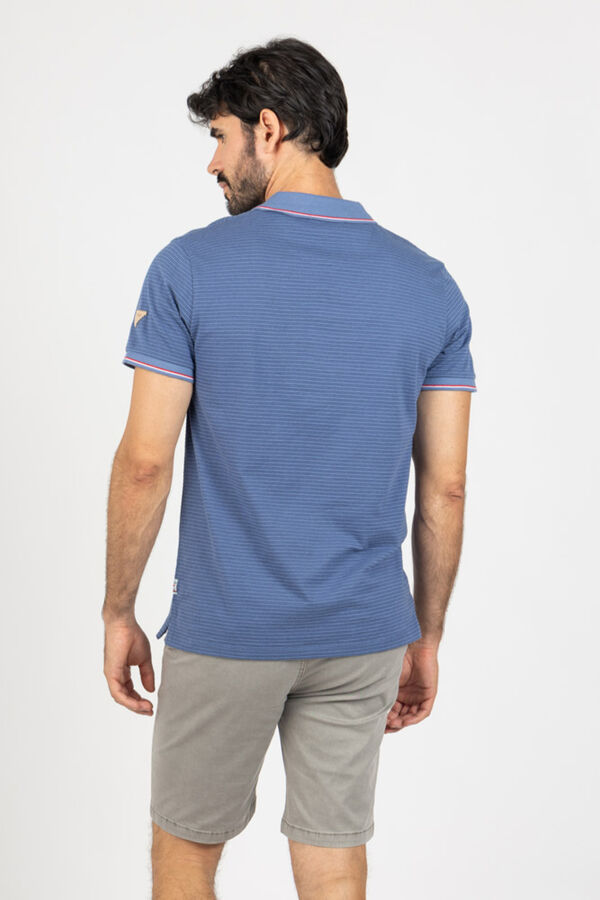 Privata Short sleeve polo shirt Printed blue