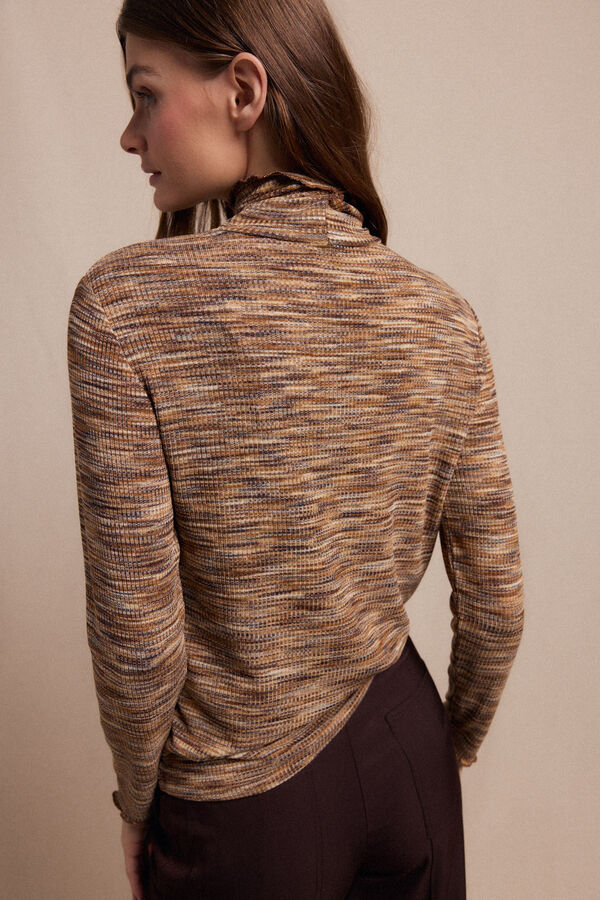 Slowlove Camiseta cuello alto melange Dorado