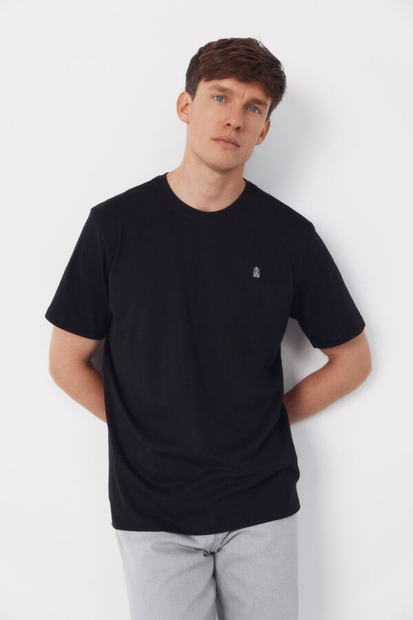 Cortefiel Camisola básica com bolso Preto