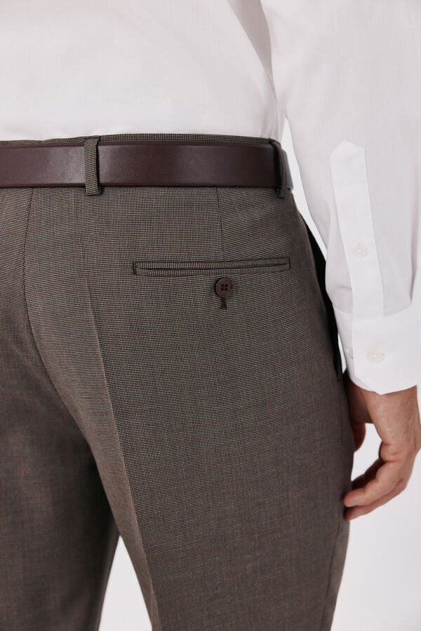 Cortefiel Mole houndstooth XXI Series trousers Brown