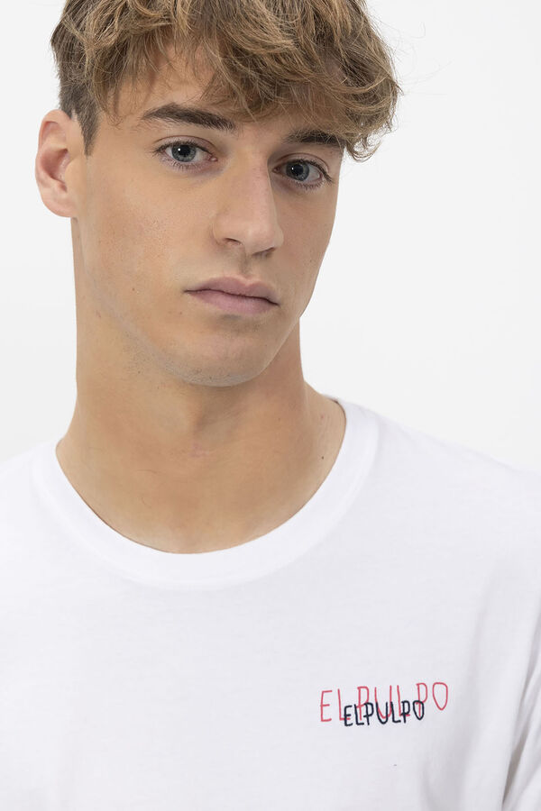elPulpo Camiseta com logo triplo Branco