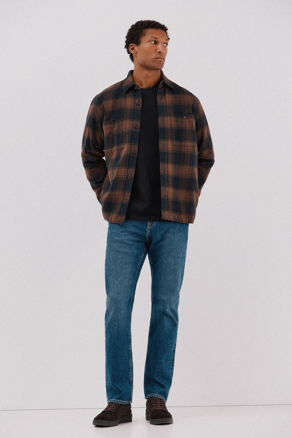 Cortefiel Quilted overshirt Brown