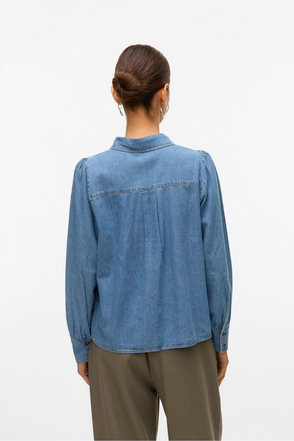 Vero Moda Camisa denim com detalhe bordado  Azul