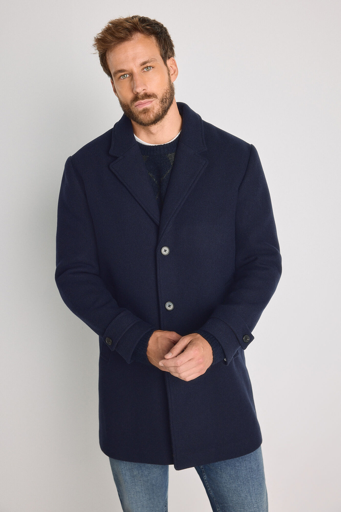 Jack & Jones Sobretudo comprido de l&atilde; at&eacute; ao joelho