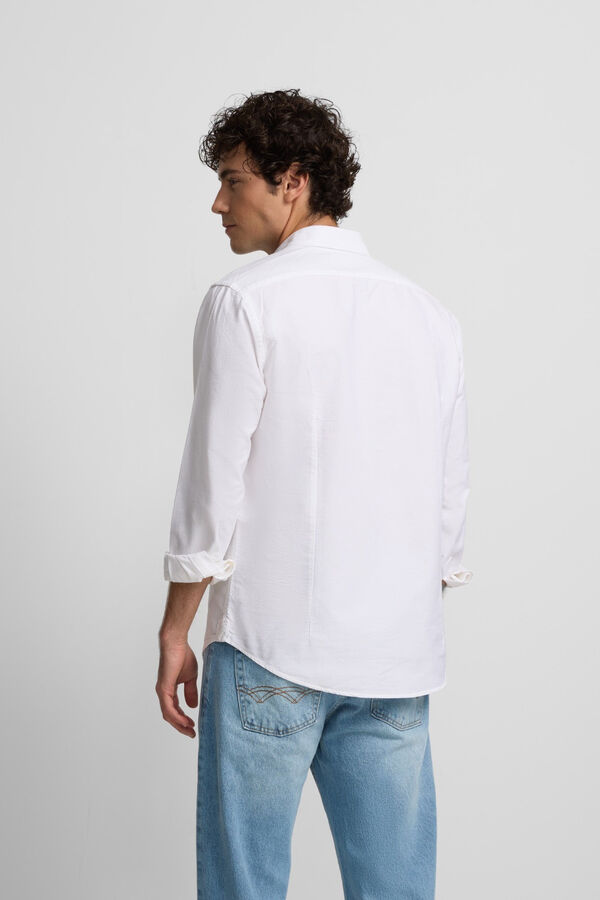 Silbon Oxford cutaway sport shirt White