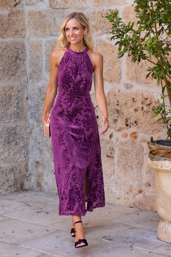 Polín Et Moi Vestido longo estampado Roxo