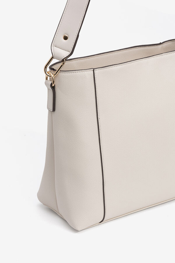 Vilanova Mala de ombro efeito pele Ecru