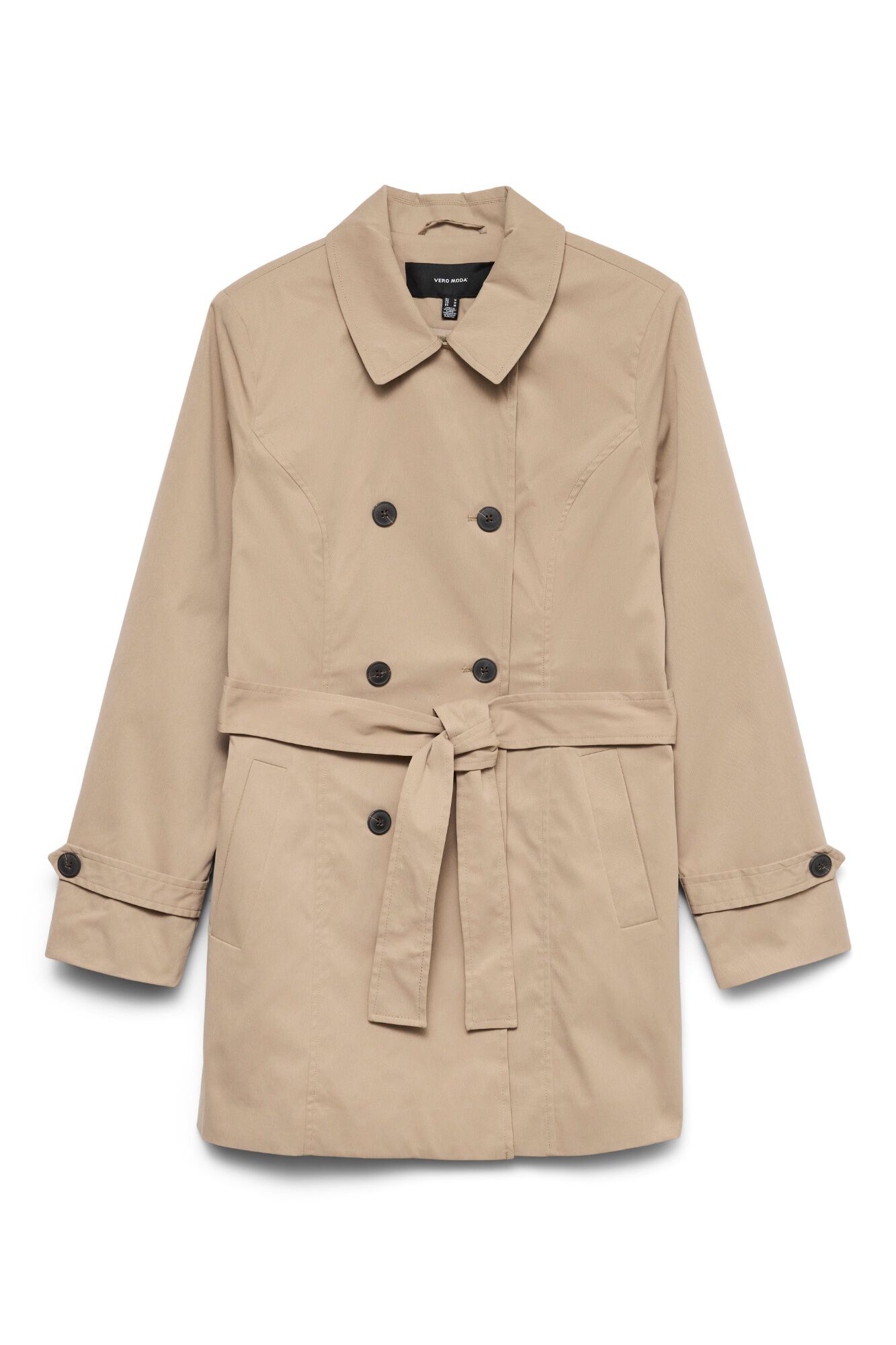 Vero Moda Gabardina curta cruzada com cinto
