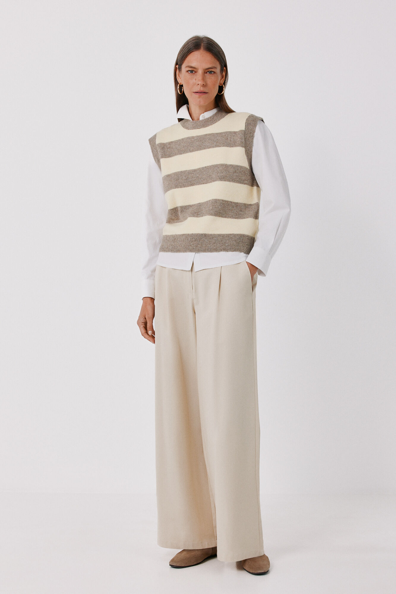 Cortefiel Striped soft gilet