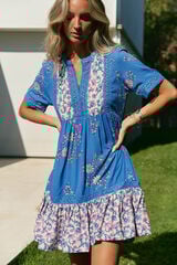 Jaase Vestido mini estampado Rummer Romantics Azul