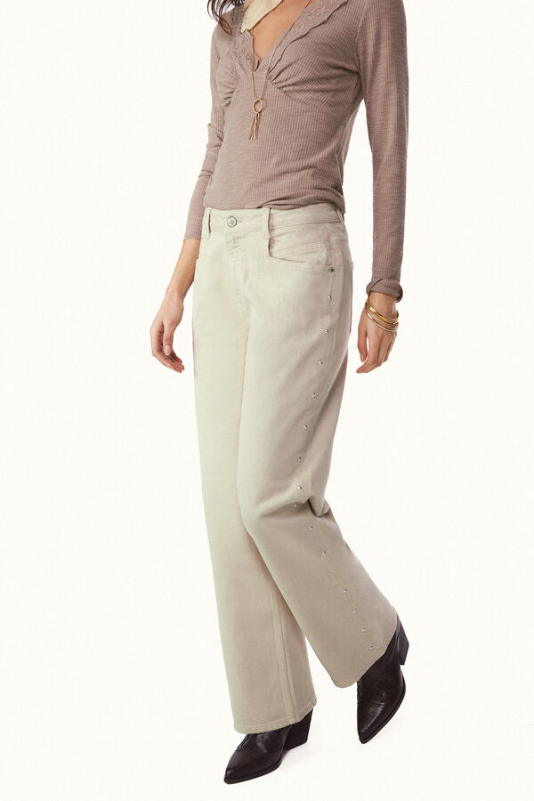 Slowlove Jeans tachas Ecru