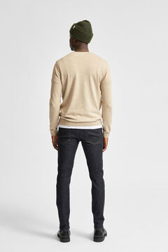 Cortefiel Classic organic cotton jumper Tobaco