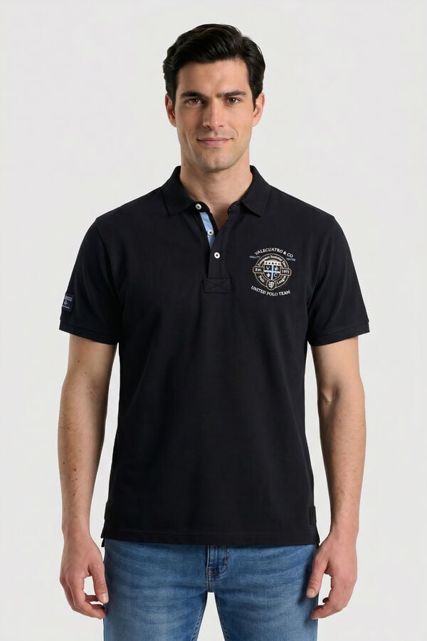 Valecuatro Polo semibordado United Preto