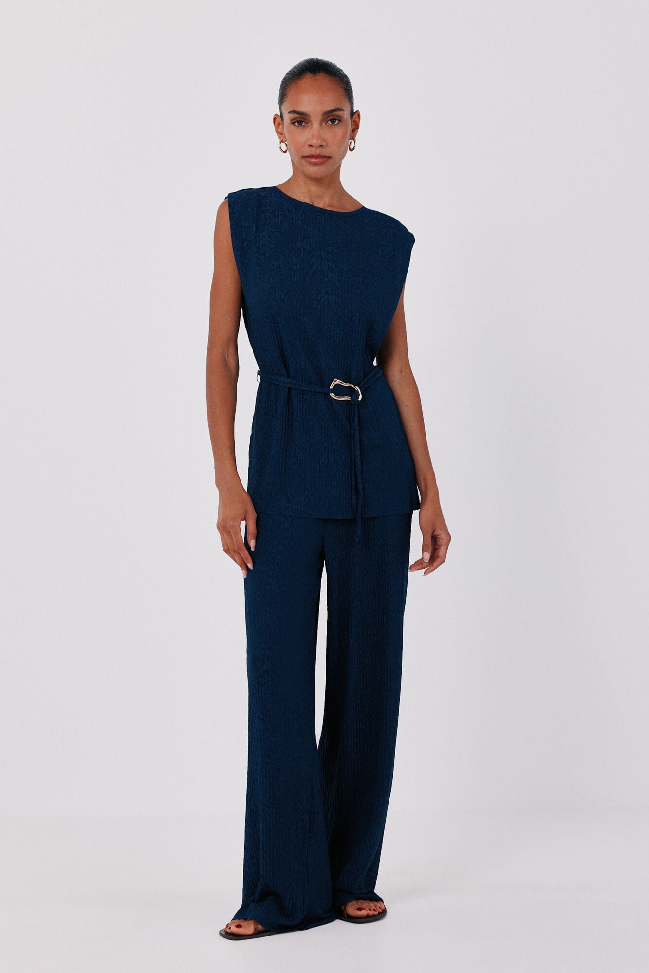 Cortefiel Top jacquard hebilla