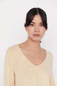 Cortefiel Soft feel V-neck Top Yellow