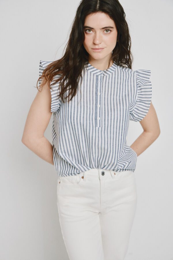 Vero Moda Sleeveless top with ruffles Navy