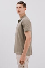 Cortefiel Essential slim fit piqué polo shirt Kaki