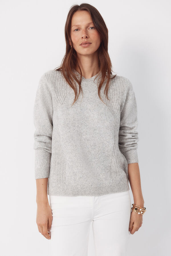 Cortefiel Combined knit jumper Grey