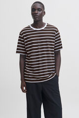 Jack & Jones Striped T-shirt Dark brown