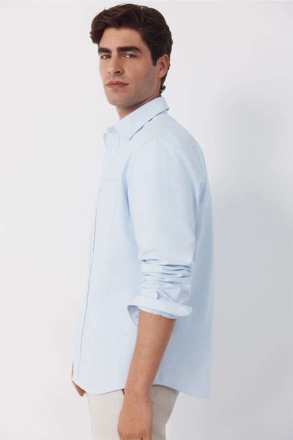 Cortefiel Plain Oxford shirt Blue