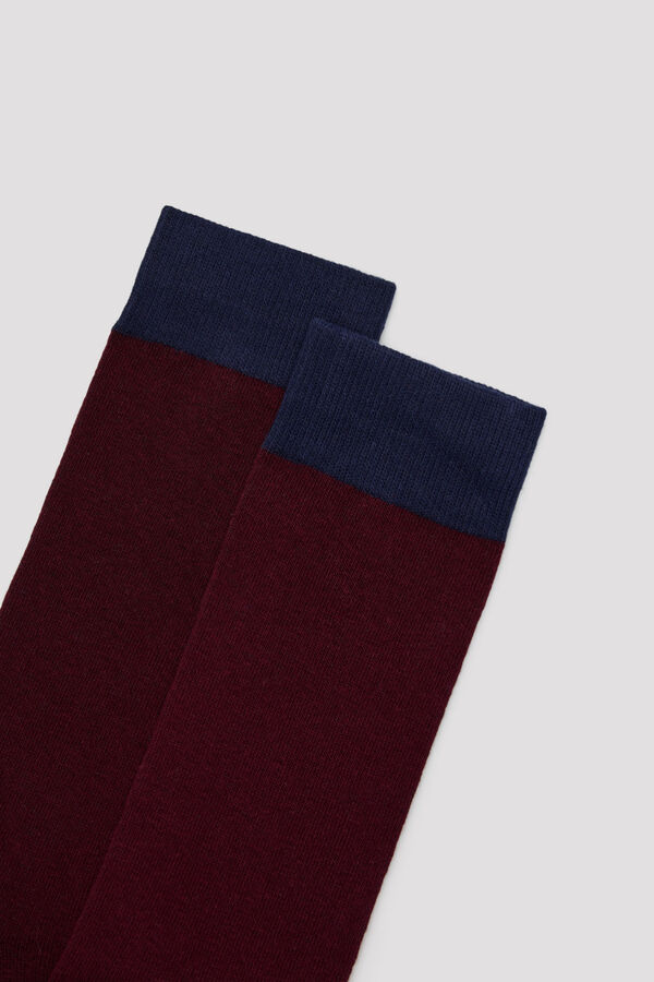 Cortefiel Plain contrast toe sock Orange
