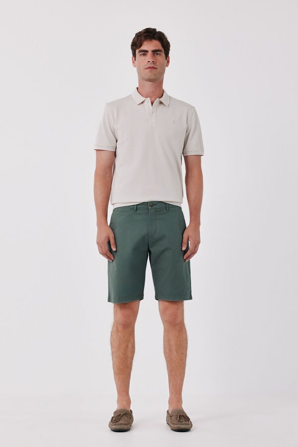 Cortefiel Basic regular Bermuda shorts Kaki