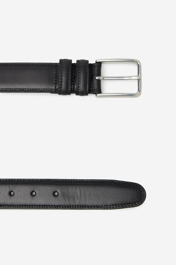Cortefiel Casual leather belt Black