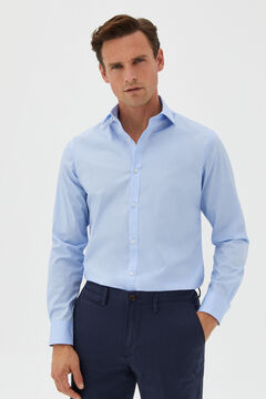 Cortefiel Plain slim fit superstretch shirt Blue