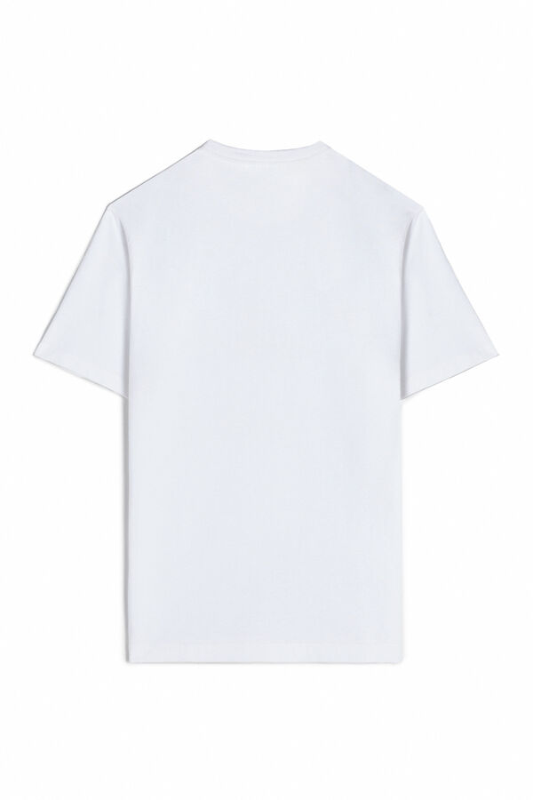 Cortefiel Camiseta básica con bordado avión OOTO Blanco