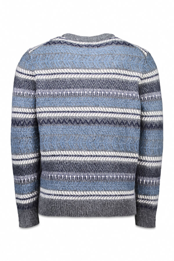 OOTO Jersey navideño cuello caja Estampado gris