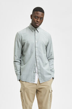 Cortefiel Slim fit long-sleeved shirt Gray