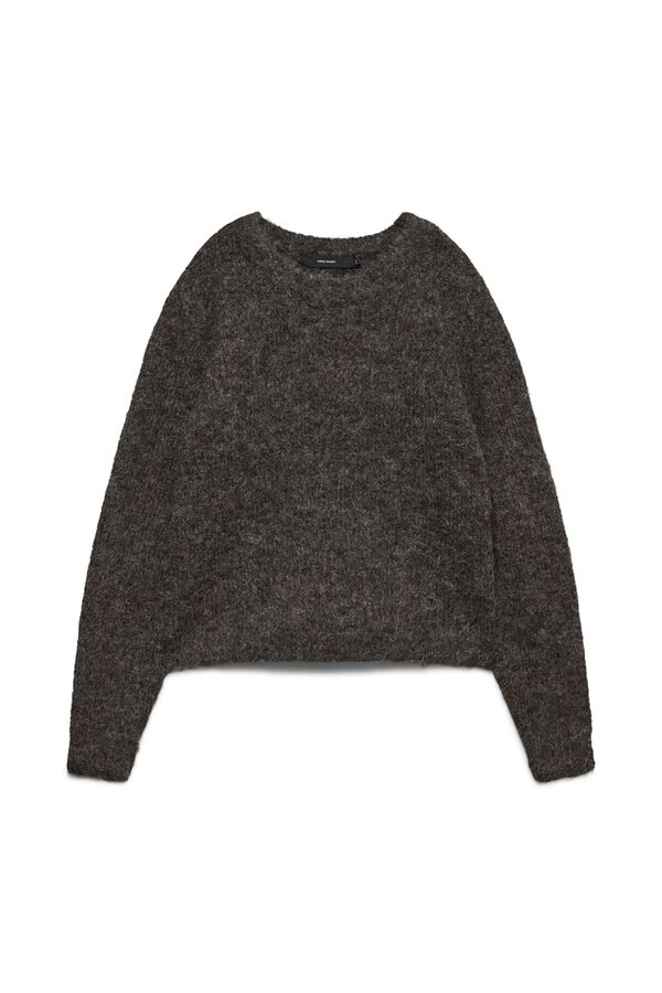Vero Moda Camisola de malha fofa Castanho