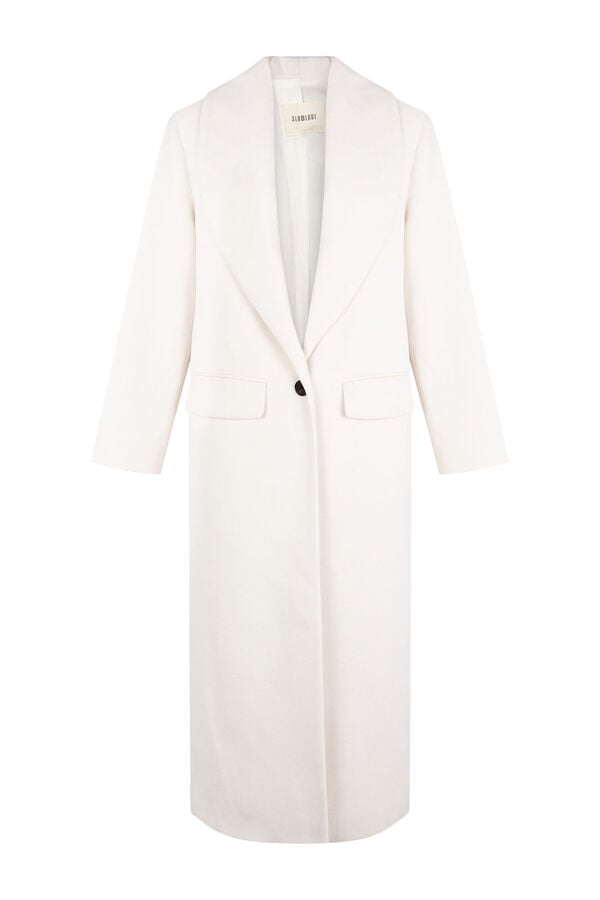 Slowlove Abrigo largo con cuello esmoquín Marfil