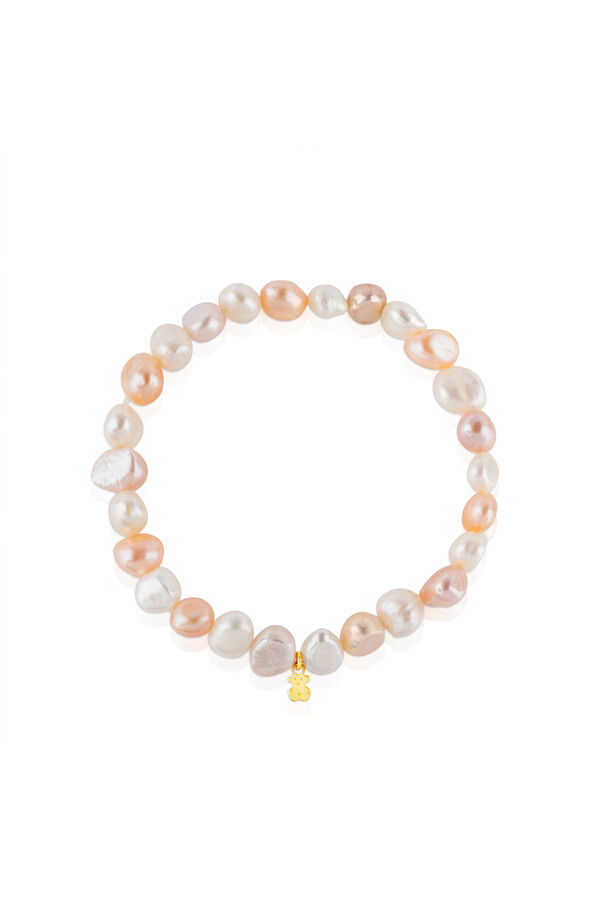Cortefiel Pearls gold bracelet with cultured Baroque pearls Yellow