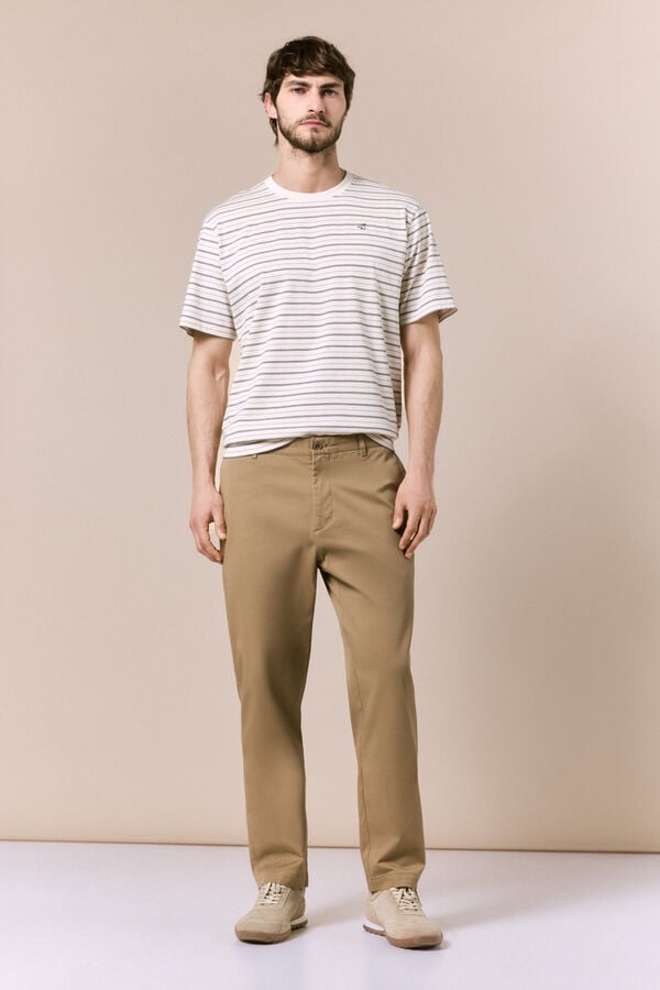 OOTO Cal&ccedil;a de fato coordenada em algod&atilde;o Castanho