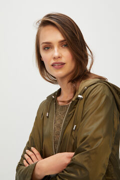 Cortefiel Reversible velvet parka Green